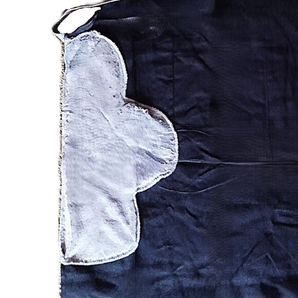 Blk Kitchen Apron w/Gray Fleece Hand Wipes, 2 Pockets, Adj Neck Strap, Waist Tie - Picture 3 of 9